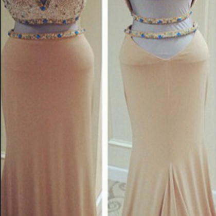 Two Piece Fitted Kiss Formal Mermaid Sexy Backless..