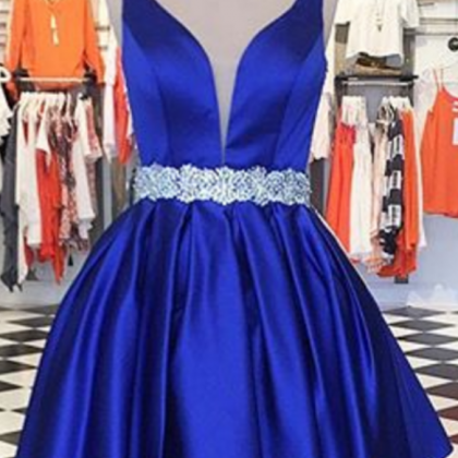 Roral Blue Homecoming Dress,sexy Homecoming..