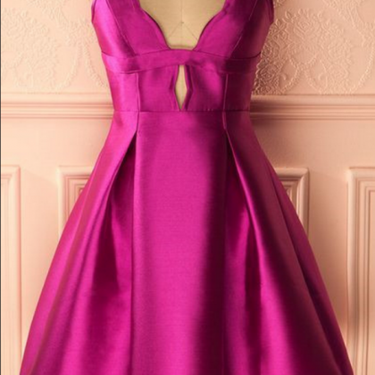 Fuchsiaa Line Prom Dress,short Prom Dress,fashion..