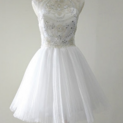 O-neck Beading And Appliques Homecoming Dresses,..