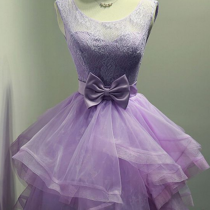 Purple Homecoming Dresses Open Back Sleeveless..