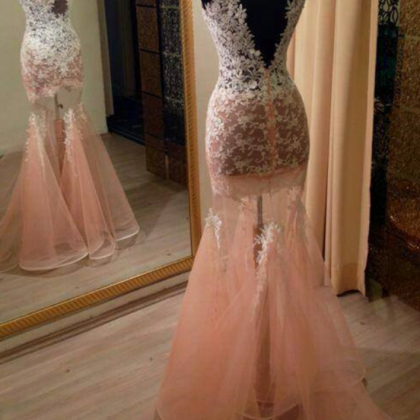 Open Back Prom Dresses, Tulle Prom Dresses, Lace..