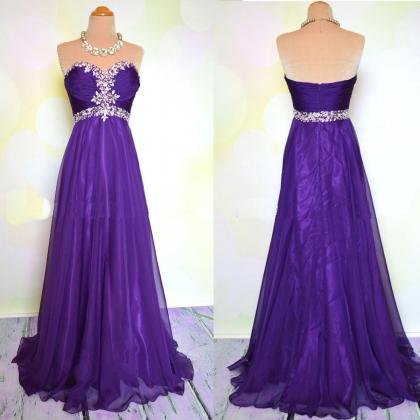 Grape Prom Dresses,chiffon Prom Gowns,sparkle Prom..