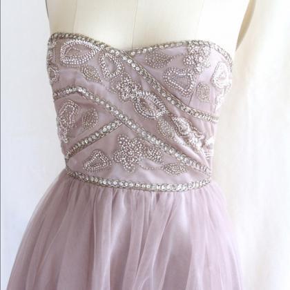 Homecoming Dresses ,beaded Strapless Tulle..