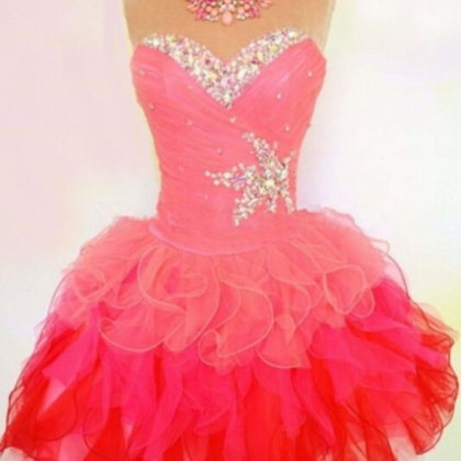 Sleeveless Pink Homecoming Dresses A Lines Lace..