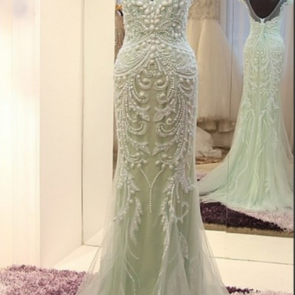 Prom Dress,mermaid Ivory Prom Dress,long Prom..