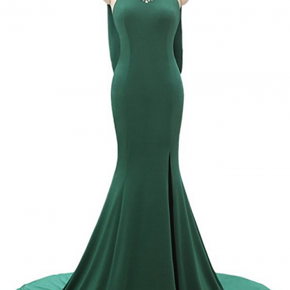 A Line Train Emerald Homecoming Dresses Side Split..