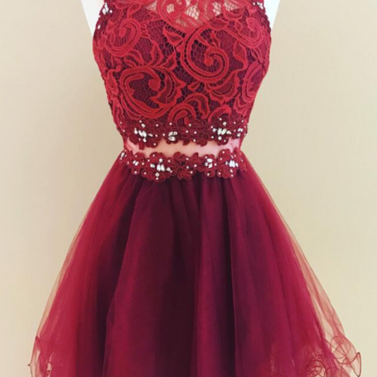 Ruffles Lace Homecoming Dress,short Prom Dresses,..
