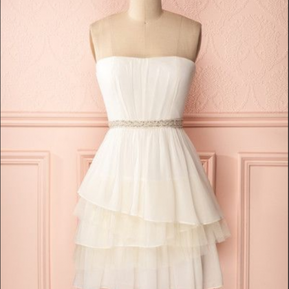 White Homecoming Dresses Prom Dress, White Prom..
