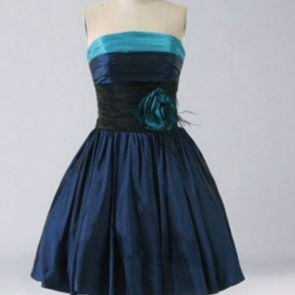 Lace Up A-line Homecoming Dress,strapless Handmade..