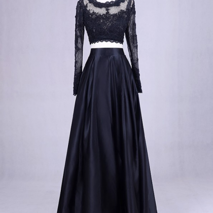 Long Prom Dresses, Two Pieces Prom Dresses, Lace..