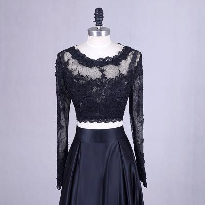 Long Prom Dresses, Two Pieces Prom Dresses, Lace..