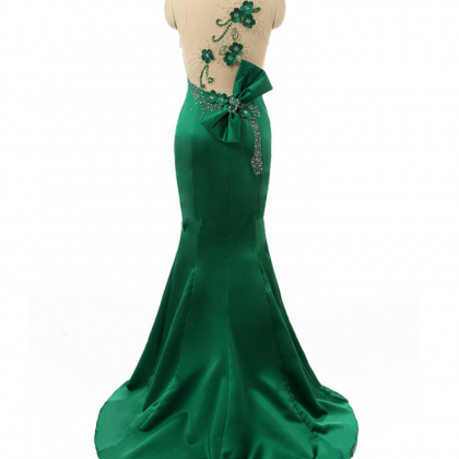 Green Prom Dresses Sleeveless Vestido De Festa..