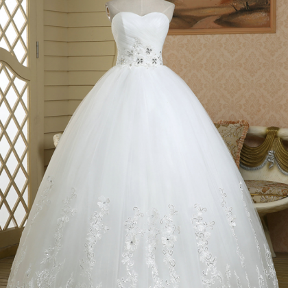 Luxurious Sweetheart Beaded Long Wedding Dress,..