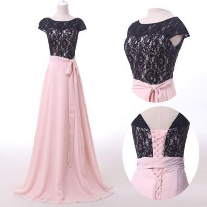 Charming Prom Dress,long Prom Dresses,black Lace..