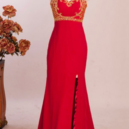 Red Prom Dresses, Tulle Evening Dress, Mermaid..