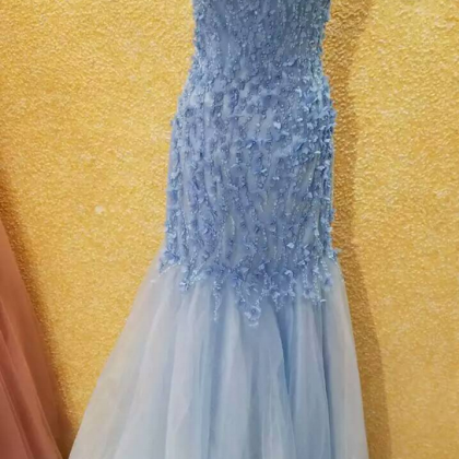 Blue Evening Dress,mermaid Evening Dress,evening..