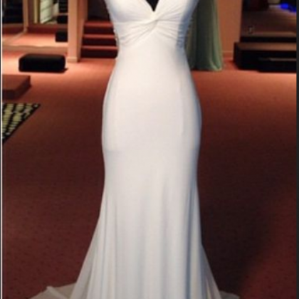 White Prom Dress,mermaid Prom Dress,beaded Prom..