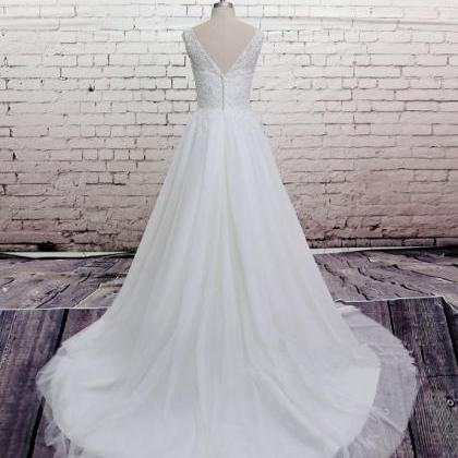High Quality Lace Wedding Dress, Bateau Neck..