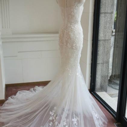 Wedding Dresses ,elegant Mermaid Lace Wedding..