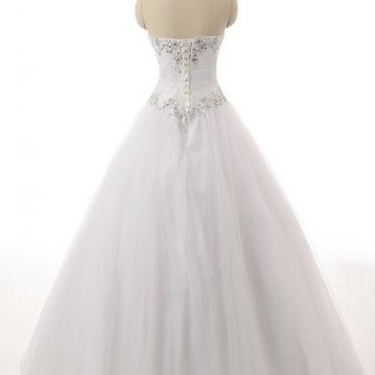 Charming Sweetheart Beaded Wedding Dresses,ball..