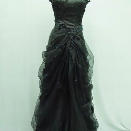 Custom Charming Black Chiffon Prom Dress,sexy..