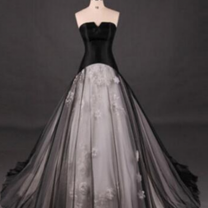 Fashion Black Wedding Dress Quinceanera Pageant..