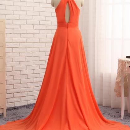 Prom Dresses ,orange Hijab Evening Dresses With..