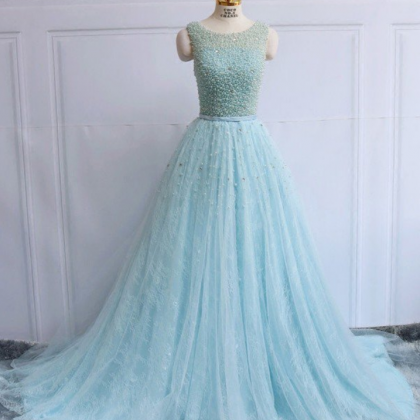 Tulle And Beaded Lace Prom Dresses Wedding Party..