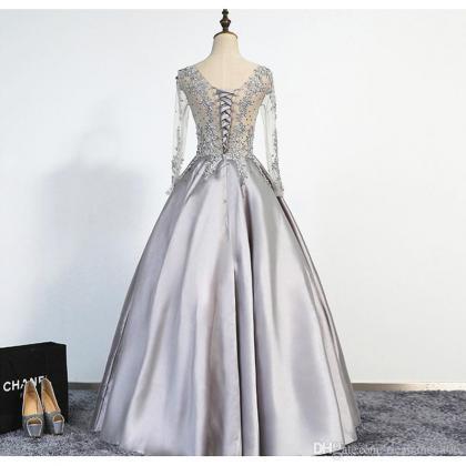 Elegant Sliver Evening Dresses A-line Scoop..