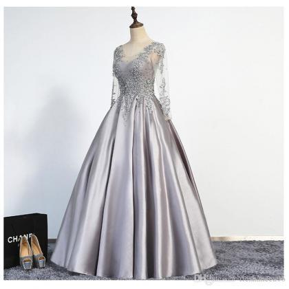 Elegant Sliver Evening Dresses A-line Scoop..