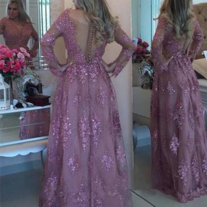 Lace Prom Dresses,pink Prom Dress,modest Prom..