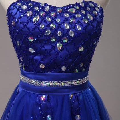 Real Image Prom Dresses Sweetheart Blue In Stock..