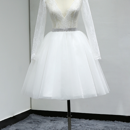 China Bridal Gowns Knee Length Short Wedding Dress..