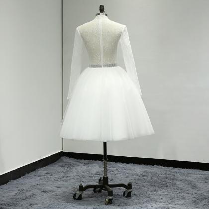 China Bridal Gowns Knee Length Short Wedding Dress..