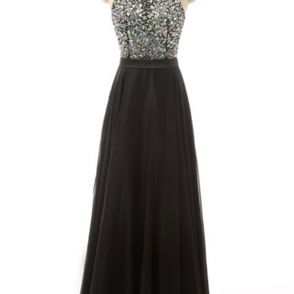 Luxury Crystal Long Evening Dresses Party A Line..