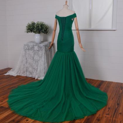 High Quality Elegant Long Evening Dresses, Emerald..