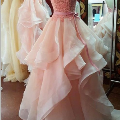 Pink Prom Dress,beaded Prom Dress,backless Prom..