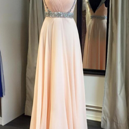 A-line Cap Sleeve Long Chiffon Prom Dress..