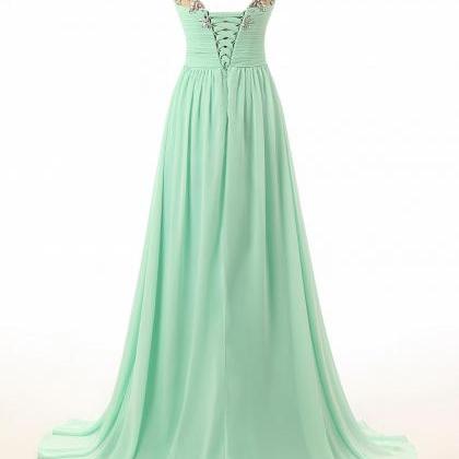 Fashion Mint Green Prom Dresses,sexy Beading..