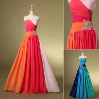 Colorful Ball Gown Prom Dress,long Summer Ball..