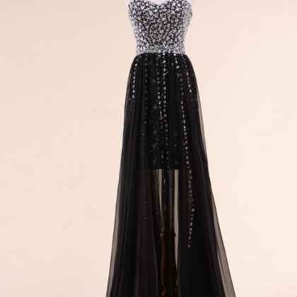 Black Rhinestones Prom Dress Cocktail Dress /..