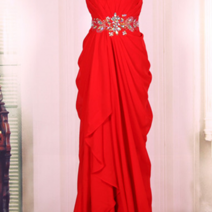 Long Sweetheart Prom Dress,red Mermaid Prom..