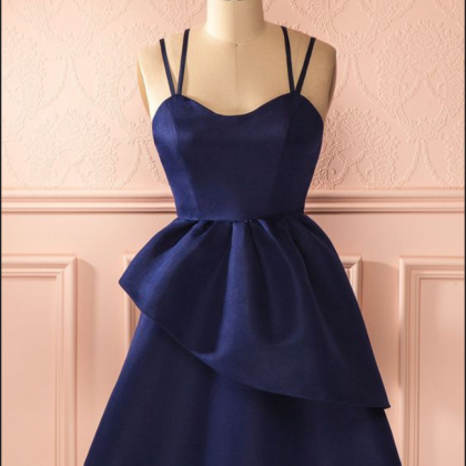 Homecoming Dresses Vintage Prom Dress, Navy Blue..