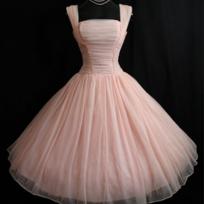 Vintage Dress, Short Homecoming Dress, Pink..