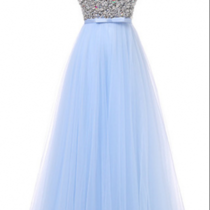 The Pale Blue Ball Gown Was A Formal Evening Gown