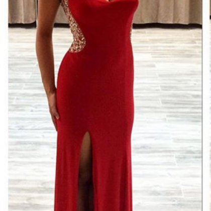 Floor Length Sexy Prom Dress,red Prom Dresses