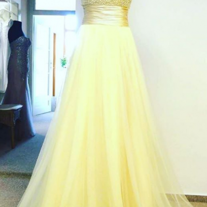 Evening Dress,prom Dress,prom Dresses,yellow Tulle..
