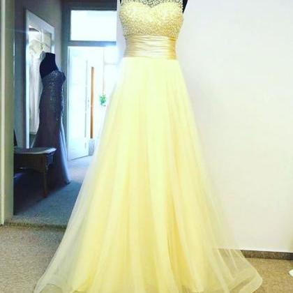 Evening Dress,prom Dress,prom Dresses,yellow Tulle..