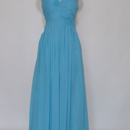 Blue Marble Silk A-ligne Evening Wedding Dress..
